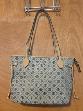 Gianibernini Tan Trim Patterned Tote Bag